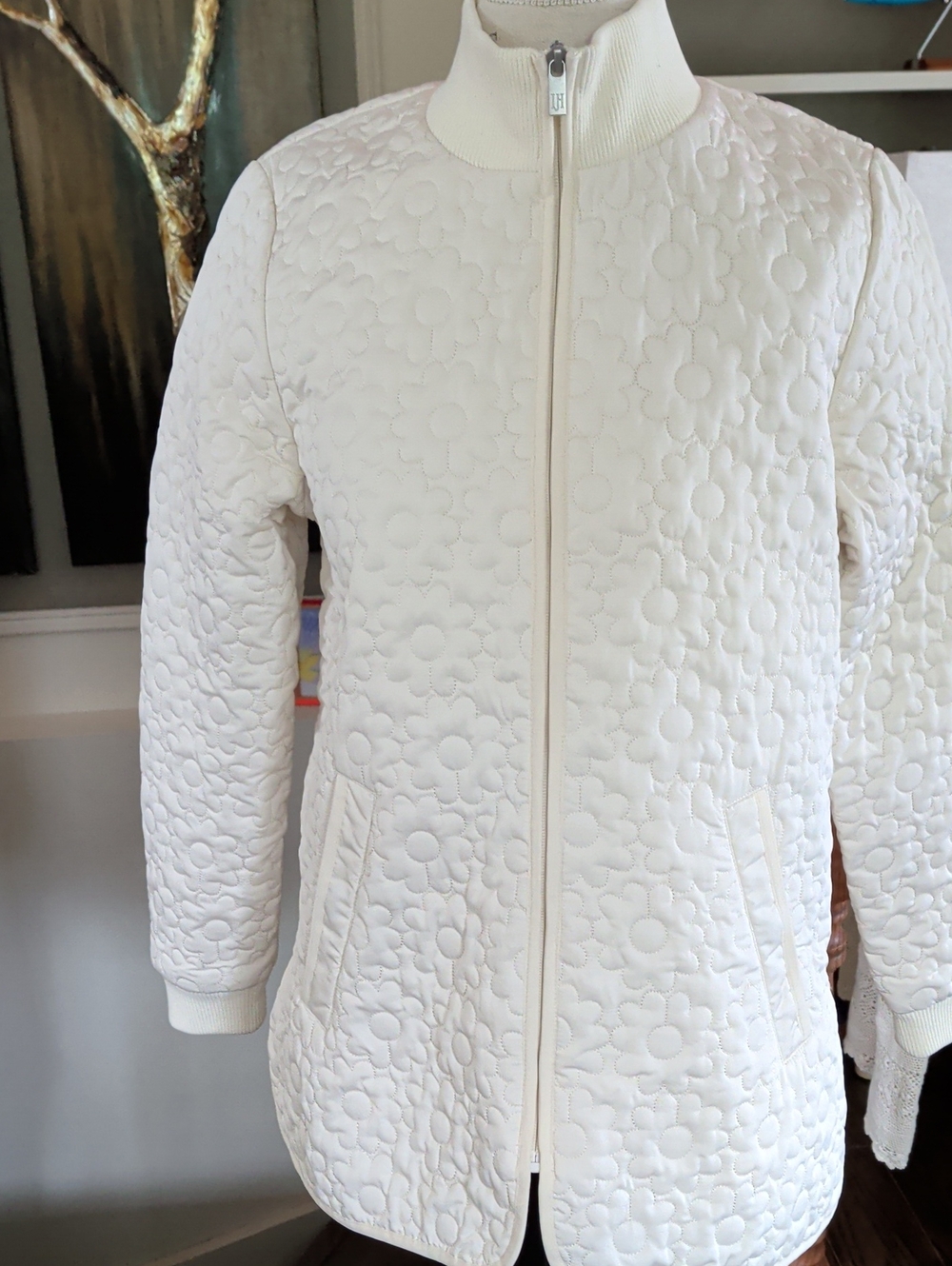 Ilse Jacobsen Cream Quilted Floral Puffer Jacket